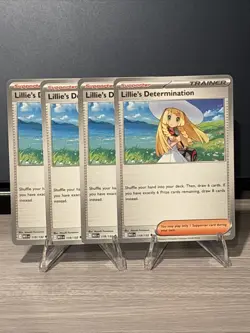 4x Lillie's Determination 119/132 - English Mega Evolution - Pokemon TCG PLAYSET - Image 1