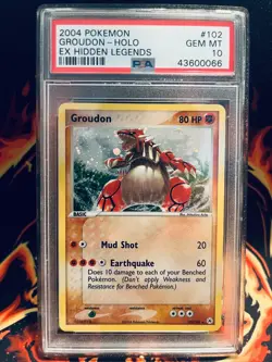 2004 Pokemon EX Hidden Legends Groudon-Holo #102 PSA 10 GEM MINT - Image 1