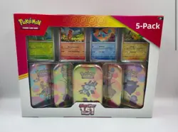 Pokemon 151 Mini Tin Costco 5 Pack Bundle Exclusive magneton box - Image 1