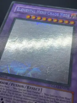 E Hero Chaos Neos GLAS-EN036 1st Edition Ghost Rare Holo YuGiOh Card English - Image 2