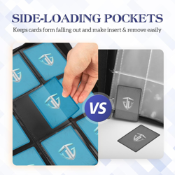 Trading Card Binder, 9 Side Loading Pocket Card Album Hold up to 540 Cards, Zipp - Image 3