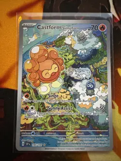 Pokemon TCG Castform Sunny Form 195/191SV08: Surging Sparks IR Holo Card - Image 1
