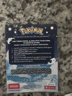 Shiny Koraidon & Miraidon Code Card for Pokemon Violet & Scarlet - Image 2