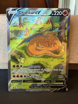Pokemon TCG Charizard v SWSH260 Black Star Promo Holo Card 2022 - Image 1