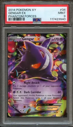 Gengar EX 34/119 XY Phantom Forces Rare PSA 9 Mint Pokemon Card - Image 1