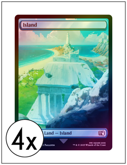 4x Island, 0299, Foil, Full Art, Final Fantasy, Magic the Gathering MTG NM - Image 1