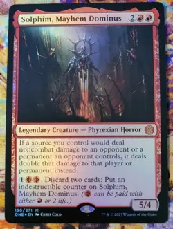 x1 - NM *FOIL* Solphim, Mayhem Dominus - Phyrexia: All Will Be One - MTG - Image 1