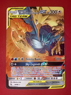 Pokemon TCG Moltres & Zapdos & ArticunoTag Team GX Hidden Fates 44/68 Holo... - Image 1