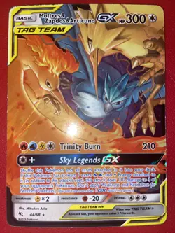 Pokemon TCG Moltres & Zapdos & ArticunoTag Team GX Hidden Fates 44/68 Holo... - Image 2