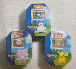 Pokemon GO Tin Bundle - Pikachu, Snorlax & Blissey - New Factory Sealed - Image 1