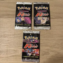 Pokemon TCG 100% Authentic Empty Booster Pack Wrappers | TEAM ROCKET Unlimited - Image 1