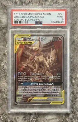 2019 POKEMON ARCEUS DIALGA PALKIA PSA 9 MINT 221 / 236 ALT ART COSMIC ECLIPSE - Image 1
