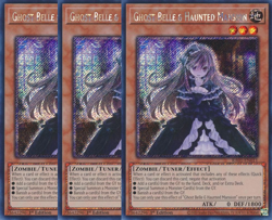 Yu-Gi-Oh! 3x Ghost Belle & Haunted Mansion RA01-EN068 Platinum Rare Playset - Image 1