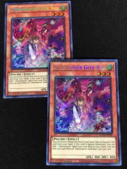 Yugioh Libromancer Geek Boy BACH-EN000 1ST SECRET X2 (NM) - Image 1