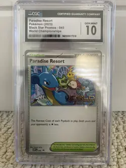 CGC 10 Paradise Resort ENGLISH 2023 Championships Promo Pokemon Card - Image 1