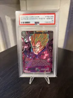 Supreme Showdown Vegeta TB2-005 SR Foil Dragon Ball Super Card Game PSA 10 - Image 1
