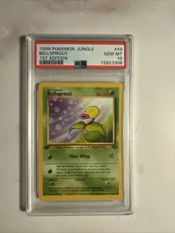 Pokemon TCG Bellsprout Jungle Card 49/64 Regular Common 1st Edition PSA 10 - Image 1