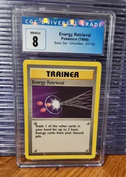 Energy Retrieval - Base Set - 81/102 - Unlimited - Pokemon Card - Graded CGC 8 - Image 3