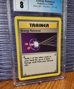 Energy Retrieval - Base Set - 81/102 - Unlimited - Pokemon Card - Graded CGC 8 - Image 4
