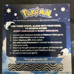Shiny Miraidon Koraidon Code GameStop Pokemon - Physical PROMO Card- Unused Code - Image 2