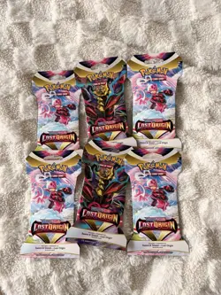 Pokemon Sleeved Booster Lost Origin New Sealed 6 Packs - Image 1