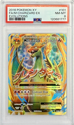 PSA 8 M Charizard EX (Full Art) #101 - 2016 Pokemon XY Evolutions Holo 101/108 - Image 1