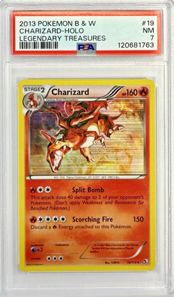 PSA 7 Charizard #19 Holo - 2013 Pokemon Legendary Treasures 19/113 - Image 1