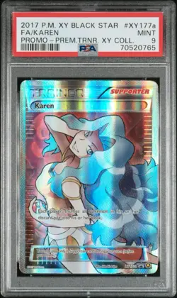 Pokemon! PSA 9 Karen XY177a - Premium Trainer Promo - Full Art Trainer - Mint - Image 1