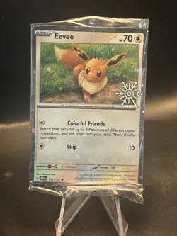 2025 Pokemon EEVEE #133/165 Holiday Calendar Festive Stamp Snowflake - SEALED - Image 1