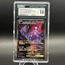 CGC 10 Gem Mint Team Rocket's Mewtwo EX 231/182 Pokemon Destined Rivals SIR - Image 1