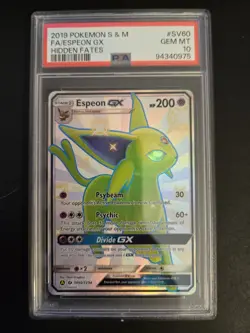 2019 Pokemon Hidden Fates Espeon GX SV60/SV94 PSA 10 GEM MT - Image 1