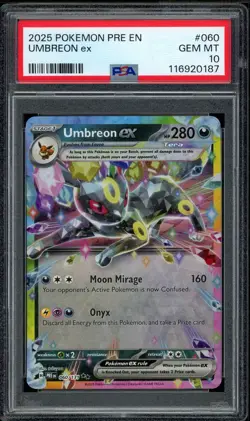 2025 PSA 10 Pokemon PRE EN Prismatic Evolutions Umbreon ex 060/131 Gem Mint - Image 1