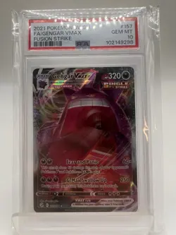 2021 Pokemon Sword & Shield Fusion Strike Gengar VMAX Full Art PSA 10 - Image 1