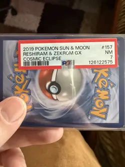 2019 Pokemon Sun & Moon Cosmic Eclipse Reshiram & Zekrom GX 157/236 - NM - Image 3