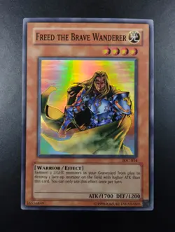 YUGIOH 2004 | FREED THE BRAVE WANDERER | IOC-014 | NA OLD PRINT | SR | EXCELLENT - Image 1