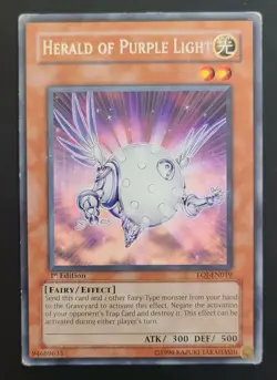 Yu-Gi-Oh! HERALD OF PURPLE LIGHT EOJ-EN019 1st Edition Rare Enemy of Justice 🍒 - Image 4