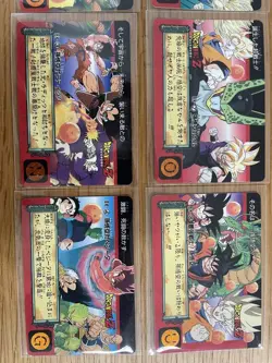 Dragon Ball Z Trading Card Set Carddass Collectible Gold Background Used - Image 2