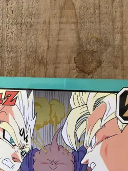 Dragon Ball Z Jumbo Carddass Super Saiyan Goku vs Vegeta Rare Kira Card Used - Image 3