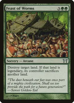 Feast of Worms 4x FOIL CHK MTG Champions of Kamigawa Uncommon NM green - Image 1