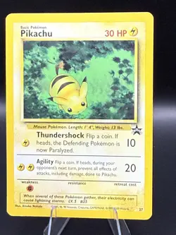 Pikachu Black Star Wotc Promo 27 Pokemon 2000 MP - Image 1