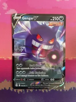 Pokemon Cards Gengar V 156/264 Ultra Rare Fusion Strike Near Mint - Image 1