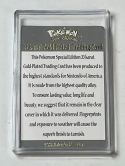 Pokemon Jiggly Puff 23K Gold-Plated Trading Card Burger King 1999 #39 w/Case - Image 5