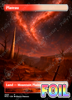 Plateau FOIL Original Dual Land Proxy Card with Custom Space Fantasy Art Design - Image 1