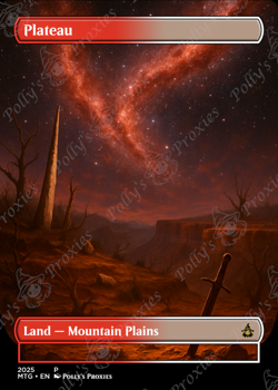 Plateau FOIL Original Dual Land Proxy Card with Custom Space Fantasy Art Design - Image 4