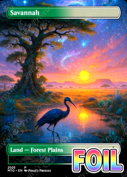 Savannah FOIL Original Dual Land Proxy Card Custom Space Fantasy Art Design - Image 1