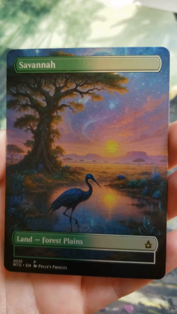 Savannah FOIL Original Dual Land Proxy Card Custom Space Fantasy Art Design - Image 2