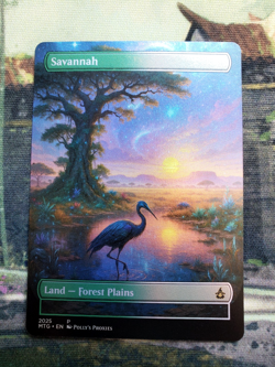 Savannah FOIL Original Dual Land Proxy Card Custom Space Fantasy Art Design - Image 3