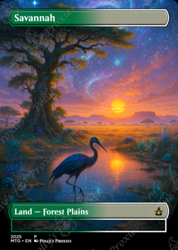 Savannah FOIL Original Dual Land Proxy Card Custom Space Fantasy Art Design - Image 4