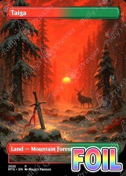 Taiga FOIL Original Dual Land Proxy Card with Custom Fantasy Art Design - Image 1