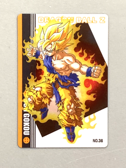 Super Saiyan Son Goku - No.36 - Dragon Ball Plastic Gummy Card Japanese - Image 1